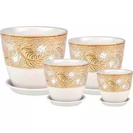 Комплект горшков для цветов Сады Аурики РС103 Роспись бутон 060221