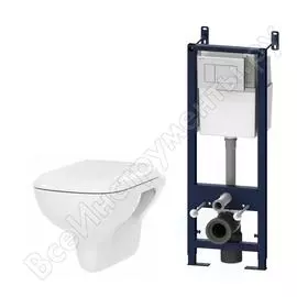 Комплект инсталляция с клавишей am.pm белый с подвесным унитазом like flashclean с сид м/лифт is301.801700