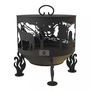 Комплект: костровая чаша с крышкой пламегасителем FIRE-HOUSE ежик в тумане, диаметр 50 см Ch1-500ежик