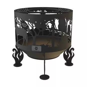 Комплект: костровая чаша с подставкой под казан FIRE-HOUSE ежик в тумане, диаметр 50 см Ch8-500ежик