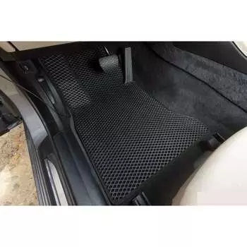 Комплект ковриков в салон bmw 7 v (f03) 2008 — 2015, черный ромб с черным кантом DuffCar