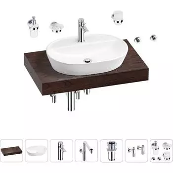 Комплект мебели для ванной комнаты с раковиной Wellsee