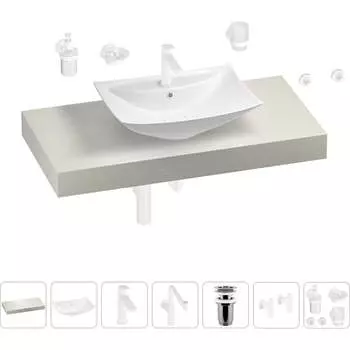 Комплект мебели для ванной комнаты с раковиной Wellsee