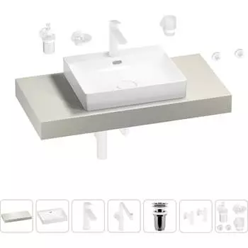 Комплект мебели для ванной комнаты с раковиной Wellsee