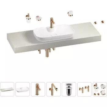 Комплект мебели для ванной комнаты с раковиной Wellsee Genuine Tree 201015099