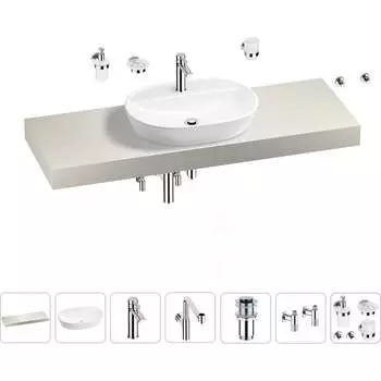 Комплект мебели для ванной комнаты с раковиной Wellsee