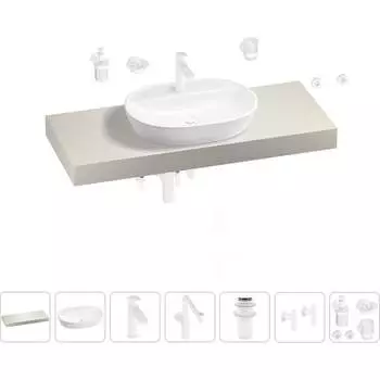 Комплект мебели для ванной комнаты с раковиной Wellsee
