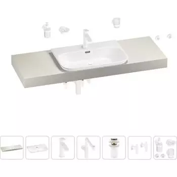 Комплект мебели для ванной комнаты с раковиной Wellsee Genuine Tree 201019475