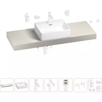 Комплект мебели для ванной комнаты с раковиной Wellsee Genuine Tree 201018695