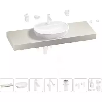 Комплект мебели для ванной комнаты с раковиной Wellsee Genuine Tree 201013955