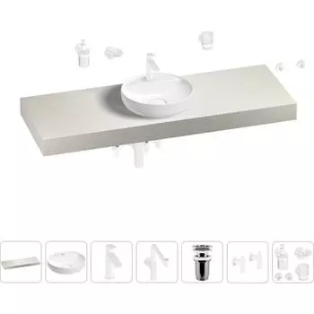 Комплект мебели для ванной комнаты с раковиной Wellsee