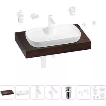 Комплект мебели для ванной комнаты с раковиной Wellsee Genuine Tree 201014765