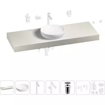 Комплект мебели для ванной комнаты с раковиной Wellsee Genuine Tree 201016475