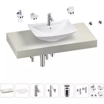 Комплект мебели для ванной комнаты с раковиной Wellsee