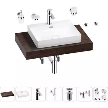 Комплект мебели для ванной комнаты с раковиной Wellsee Genuine Tree 201019561