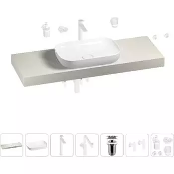 Комплект мебели для ванной комнаты с раковиной Wellsee Genuine Tree 201014375