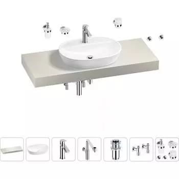 Комплект мебели для ванной комнаты с раковиной Wellsee