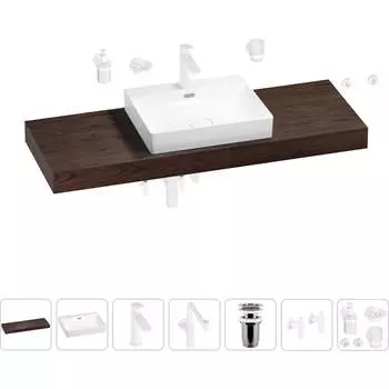 Комплект мебели для ванной комнаты с раковиной Wellsee Genuine Tree 201019745