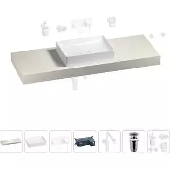 Комплект мебели для ванной комнаты с раковиной Wellsee Genuine Tree 201017570