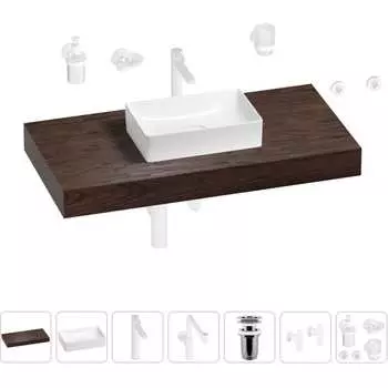 Комплект мебели для ванной комнаты с раковиной Wellsee Genuine Tree 201016970