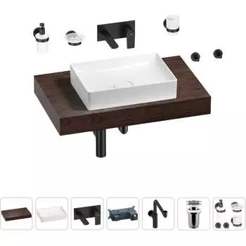 Комплект мебели для ванной комнаты с раковиной Wellsee Genuine Tree 201017262