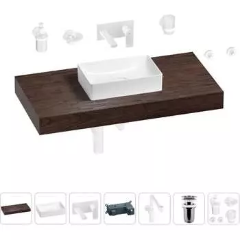 Комплект мебели для ванной комнаты с раковиной Wellsee Genuine Tree 201016975