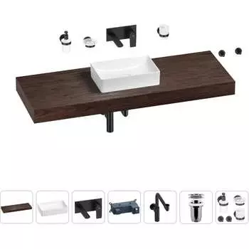 Комплект мебели для ванной комнаты с раковиной Wellsee Genuine Tree 201017152