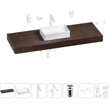 Комплект мебели для ванной комнаты с раковиной Wellsee Genuine Tree 201017150