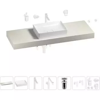 Комплект мебели для ванной комнаты с раковиной Wellsee Genuine Tree 201017560