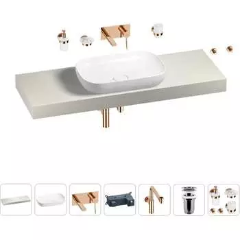 Комплект мебели для ванной комнаты с раковиной Wellsee Genuine Tree 201014389