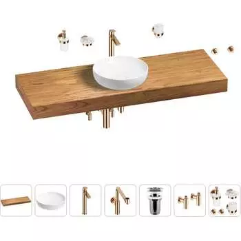 Комплект мебели для ванной комнаты с раковиной Wellsee Genuine Tree 201016514