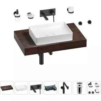 Комплект мебели для ванной комнаты с раковиной Wellsee Genuine Tree 201017267