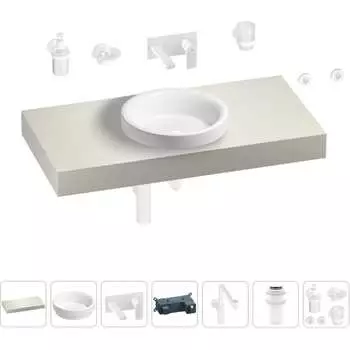 Комплект мебели для ванной комнаты с раковиной Wellsee