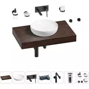Комплект мебели для ванной комнаты с раковиной Wellsee Genuine Tree 201016187
