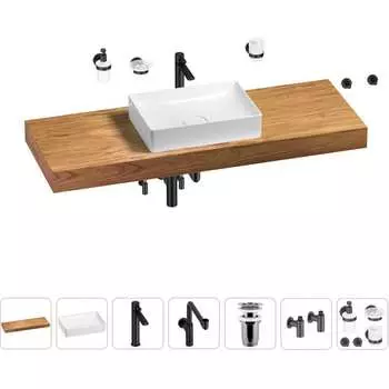 Комплект мебели для ванной комнаты с раковиной Wellsee Genuine Tree 201017597