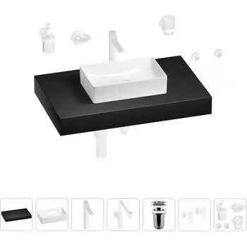 Комплект мебели для ванной комнаты с раковиной Wellsee Genuine Tree 201016910