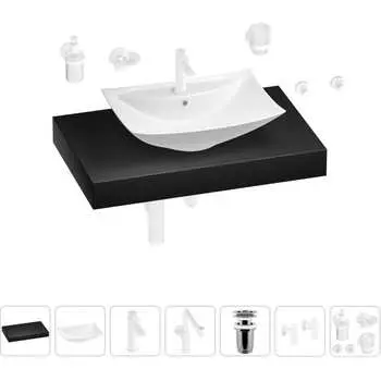 Комплект мебели для ванной комнаты с раковиной Wellsee Genuine Tree 201018990