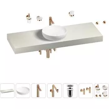 Комплект мебели для ванной комнаты с раковиной Wellsee Genuine Tree 201016479