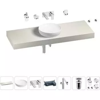 Комплект мебели для ванной комнаты с раковиной Wellsee Genuine Tree 201016481