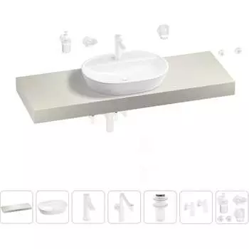 Комплект мебели для ванной комнаты с раковиной Wellsee Genuine Tree 201013960