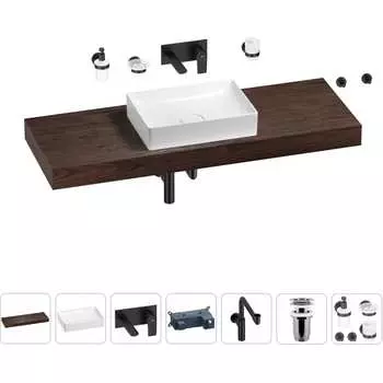 Комплект мебели для ванной комнаты с раковиной Wellsee Genuine Tree 201017622