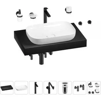 Комплект мебели для ванной комнаты с раковиной Wellsee Genuine Tree 201014112