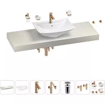 Комплект мебели для ванной комнаты с раковиной Wellsee Genuine Tree 201019114