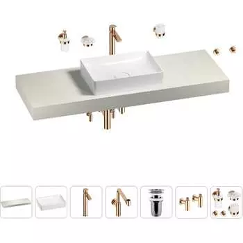 Комплект мебели для ванной комнаты с раковиной Wellsee Genuine Tree 201017554