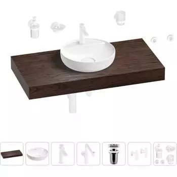 Комплект мебели для ванной комнаты с раковиной Wellsee Genuine Tree 201016690