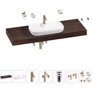 Комплект мебели для ванной комнаты с раковиной Wellsee Genuine Tree 201014949