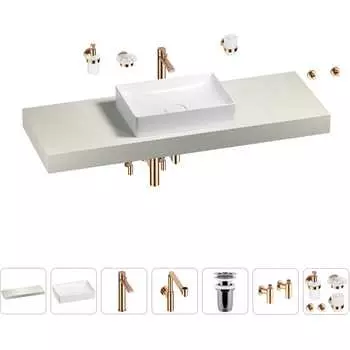 Комплект мебели для ванной комнаты с раковиной Wellsee Genuine Tree 201017559