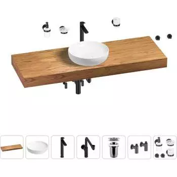 Комплект мебели для ванной комнаты с раковиной Wellsee Genuine Tree 201016512