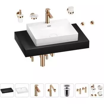 Комплект мебели для ванной комнаты с раковиной Wellsee Genuine Tree 201019584