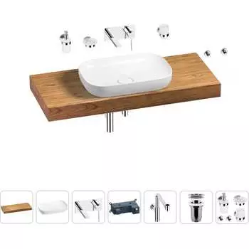 Комплект мебели для ванной комнаты с раковиной Wellsee